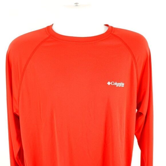 Columbia PFG Omni-Shade Small T-Shirt Red Long Sleeve‎ Crew Neck - Picture 1 of 11